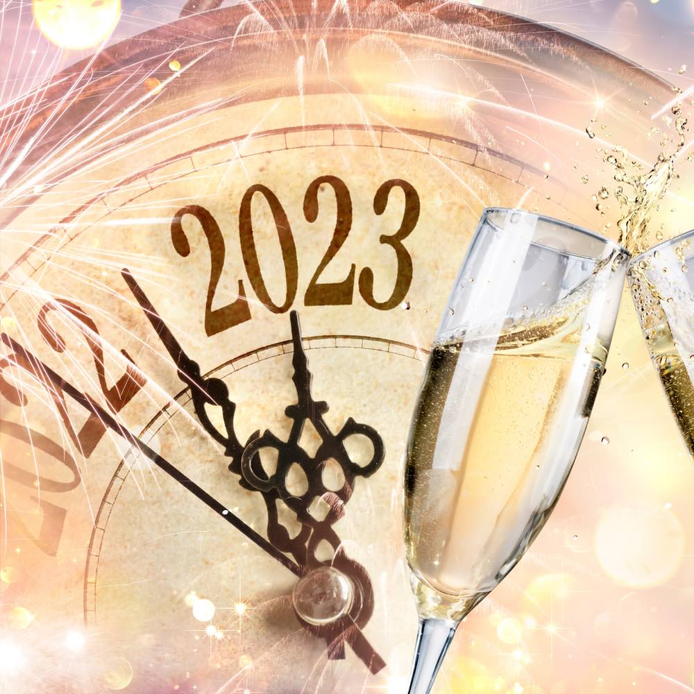 2023,-,New,Year,Celebration,With,Champagne,And,Clock,-